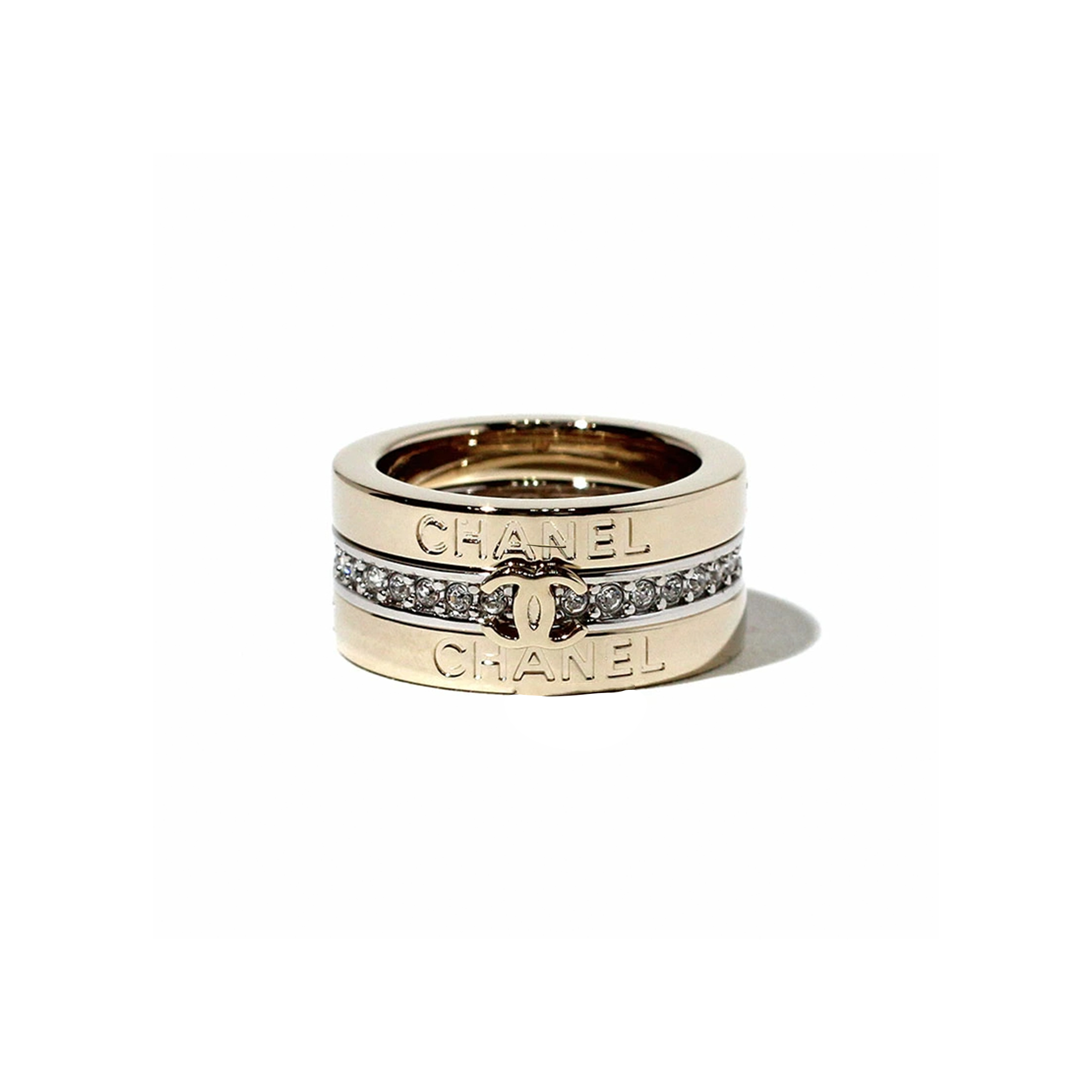 CHANEL THREE-IN-ONE RING, GOLD AND SILVER ABH091